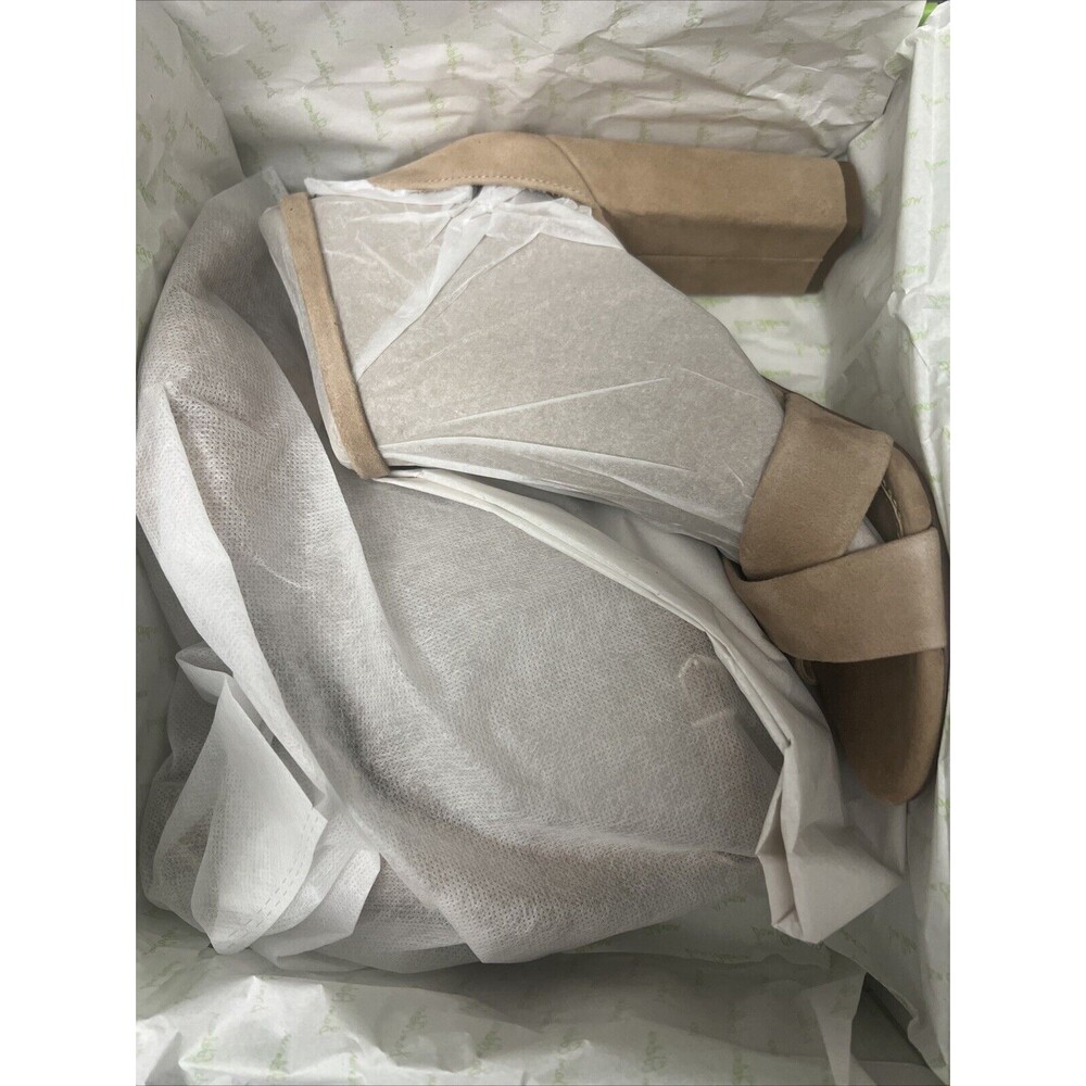 Sam Edelman Yancy Ankle Strap Block Heel Suede Beige Oatmeal Size 10 New - Picture 3 of 6